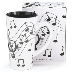 16 oz. Musical Note Ceramic Latte Mugs - 4 Pack