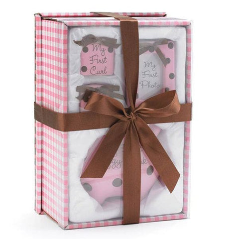 Picture of Baby Girl Pink/Brown Dots Gift Set