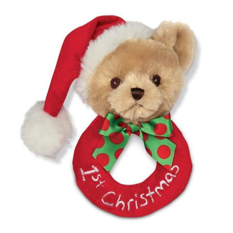 Picture of Baby's 1st Christmas Plush Bear Soft Ring Rattles - 6 Pack