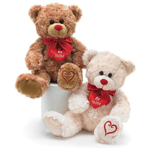 Picture of Be Mine 10" Plush White/Brown Valentine Bears - Pack of 4