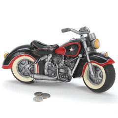 Black & Red Motorcycle Shaped Piggy Bank