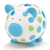 Boys Blue & Green Ceramic Polka Dot Piggy Banks - 2 Pack
