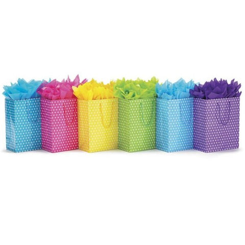 Picture of Bright Dots Assorted Gift Tote Bags - 24 Pack