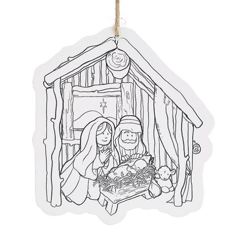 Picture of Color Your Own Manger Scene Ornament