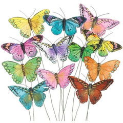 Colorful Feathers Butterfly Pick Set