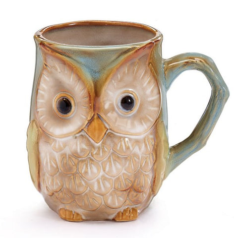 Picture of Embossed Owl Porcelain Mugs - 6 Pack