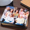 Hardboard Cork Back Square Photo Coaster Set with Coaster Holder