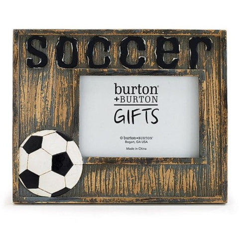 Picture of Hand-Painted Rustic Distressed Soccer Resin Picture Frame