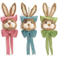 Hanging Easter Sisal Bunny Head Set