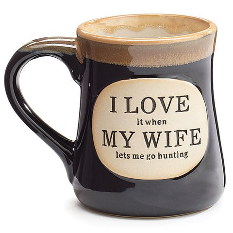 Picture of "I Love My Wife" Dark Blue 18 oz. Hunting Coffee Mugs - 4 Pack