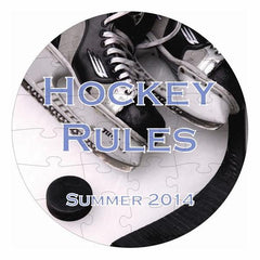 Hockey Hardboard Circle Puzzle with 24 Pieces