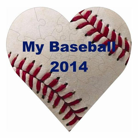 Picture of Baseball Hardboard Heart Puzzle with 23 Pieces