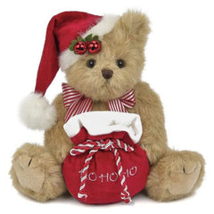 Jolly Jingles the Christmas Plush Stuffed Teddy Bear with Santa Hat