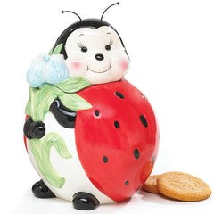 Ladybug Ceramic Cookie Jar