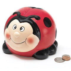 Ladybug Face Ceramic Piggy Bank