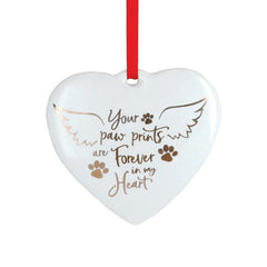 Paw Prints Forever In My Heart Ornaments - 12 Pack