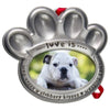 Pewter Pet Paw Photo Ornament