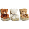 Plush Beige/Rust/White Bear Set