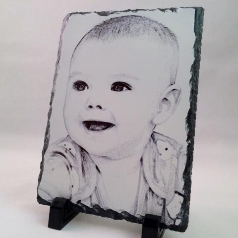 Picture of Photo Pencil Drawing on Rectangular Stone Slates