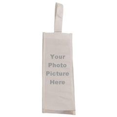 White Canvas 4" Gusset Wine Bag for Your Picture