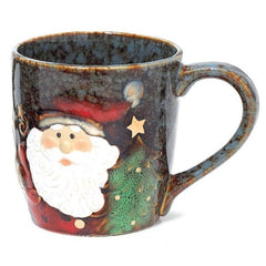 Santa Yuletide Christmas 18 oz. Porcelain Coffee Mug
