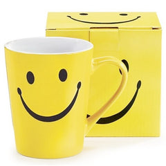 Smiley Face 14 oz. Stoneware Coffee Mugs/Cups - 6 Pack