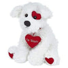 Smootchie Poochie White Plush Stuffed Animal Puppy Dog with Hearts