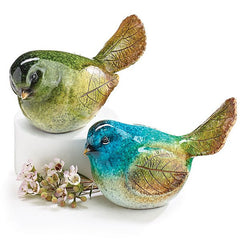 Speckled Bird Figurines with Watercolor Look