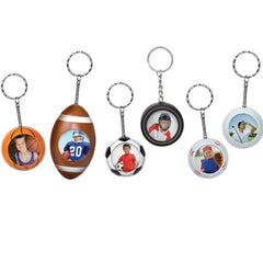 Sport Ball Photo Snap-in Keychains - 6 Pack