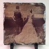 Photo Pencil On Wall Drawing Printed on Square Stone Slates