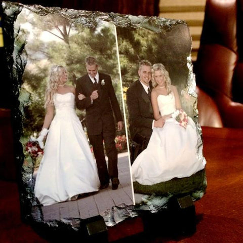Picture of Two Photos Printed on Square Stone Slates