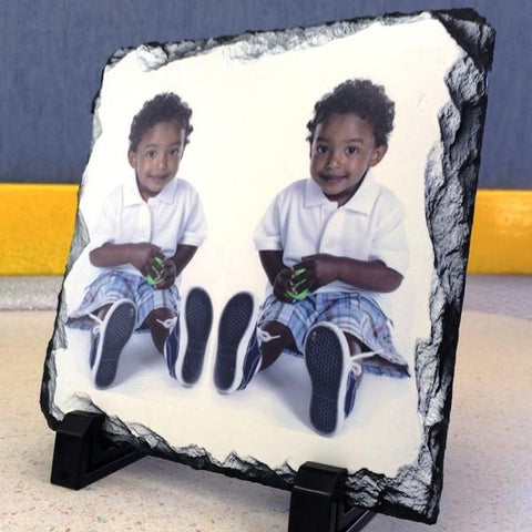 Picture of Mirror Image Printing on Square Stone Slates
