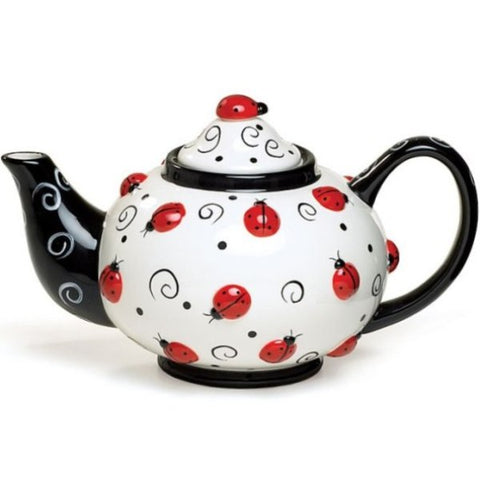 Picture of Lovely Ladybug Teapot with Raised Design and Swirls - 2 Pack