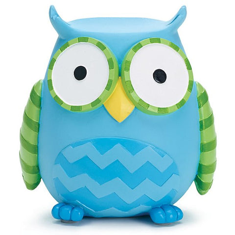 Picture of WHO'S CUTEST BOY Blue Owl Resin Bank