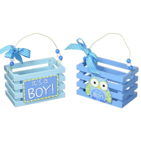 Picture of WHO'S CUTEST BOY Blue Wood Crate Set - Pack of 3 Sets