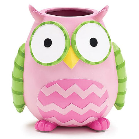 Picture of WHO'S CUTEST GIRL Pink Owl Resin Vase/Planter - 3 Pack