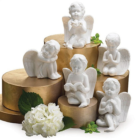 Picture of White Porcelain Cherub Angels