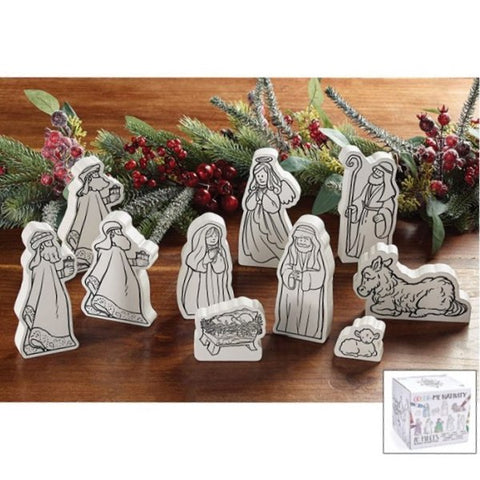 Picture of 10 Piece Color Your Own Nativity Sets - Pack of 3 Sets