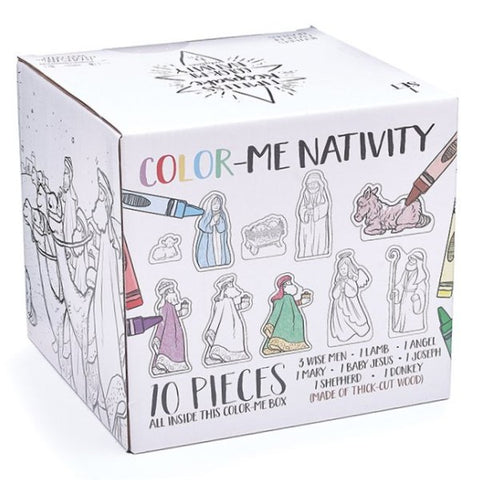 Picture of 10 Piece Color Your Own Nativity Set