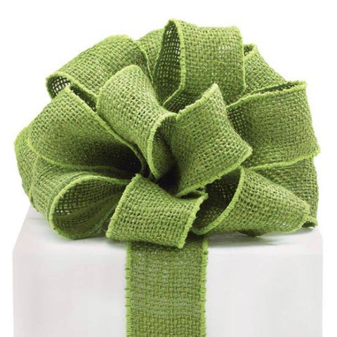 Picture of #16 Moss Green Burlap Wired Ribbon