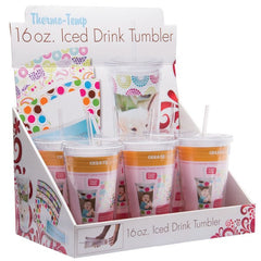 16 oz. Acrylic Tumblers with Straw - 6 Pack