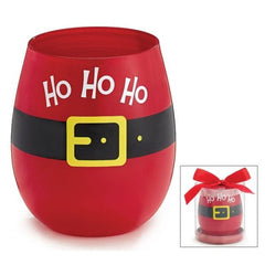 16 oz. Ho Ho Ho Santa Belt Stemless Wine Glass - 4 Pack