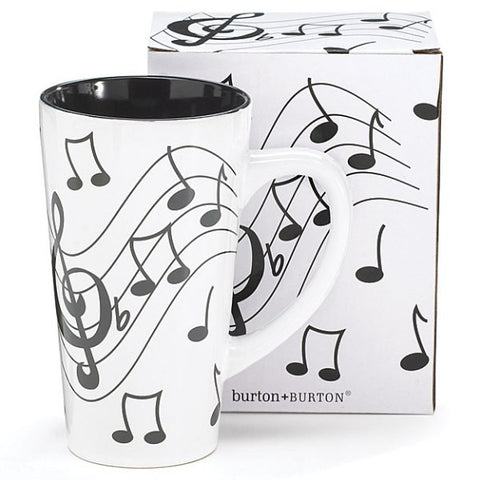 Picture of 16 oz. Musical Note Ceramic Latte Mugs - 4 Pack