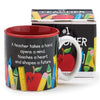 #1 Teacher 12 oz. Ceramic Mugs - 6 Pack