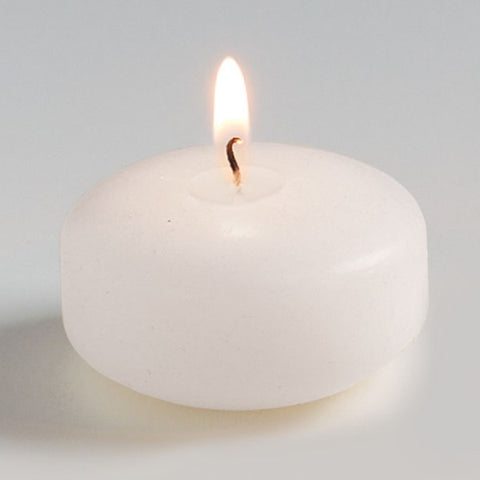 Picture of White Unscented Floating Disk Candles - 12 pack