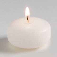 White Unscented Floating Disk Candles - 12 pack