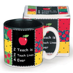 "2 Teach is 2 Touch Lives" Teachers Coffee Mugs - 6 Pack