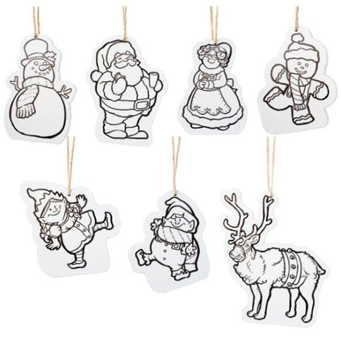 Picture of 7 Piece Color Me Christmas Character Ornament Sets - Pack of 4 Sets