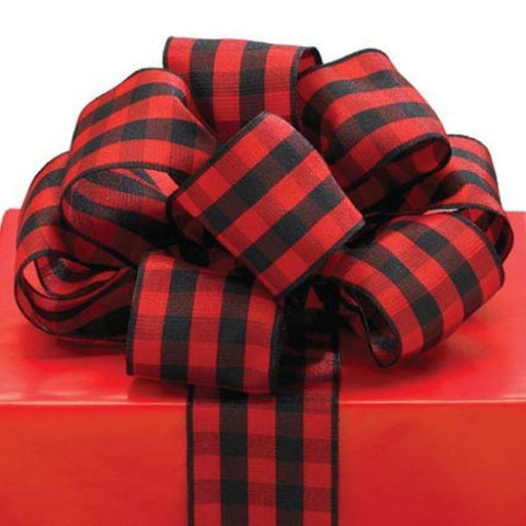 Picture of #9 Red/Black Plaid Wired Ribbon