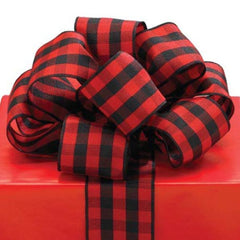#9 Red/Black Plaid Wired Ribbon